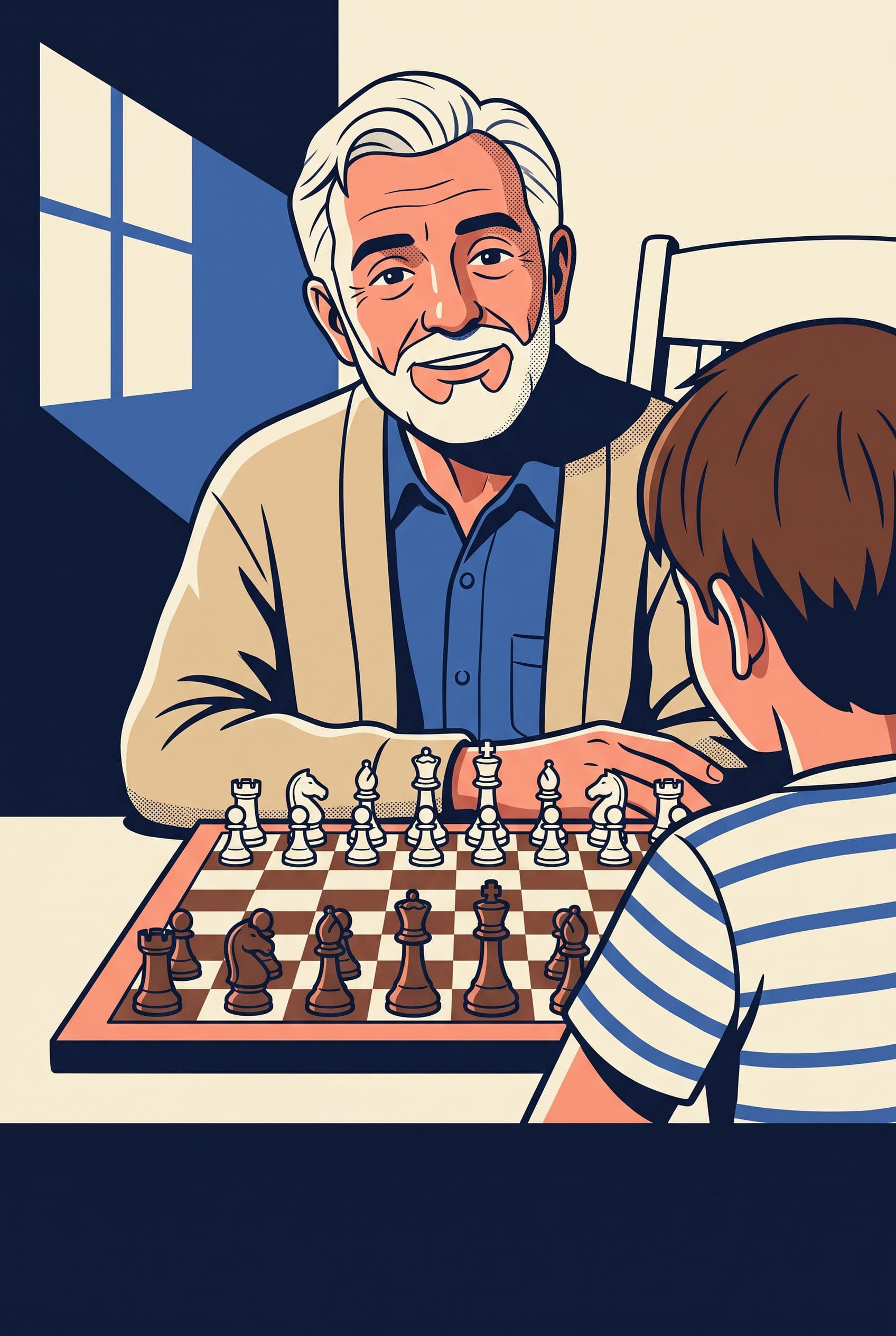 Mio nonno mi ha insegnato a giocare.