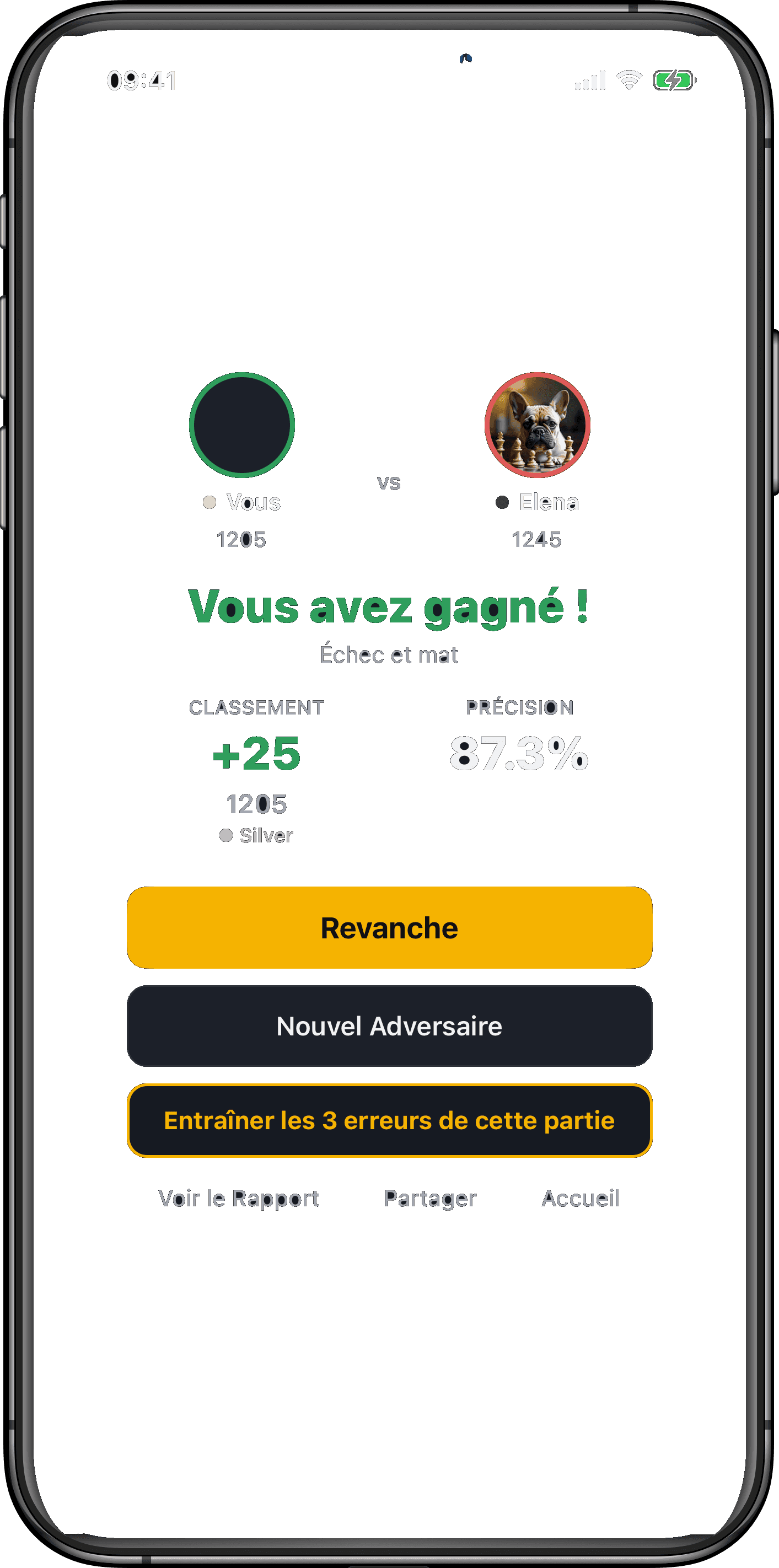 Écrans de Rival Chess